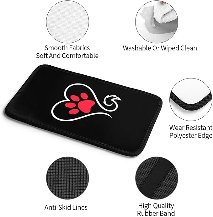 Paws Car Center Console Armrest Cover Dog Paw Footprint Cars Decor Accessories Pet Armrest Cushion Pad Black Cute Comfortable and Anti-Scratch Arm Rest Covers