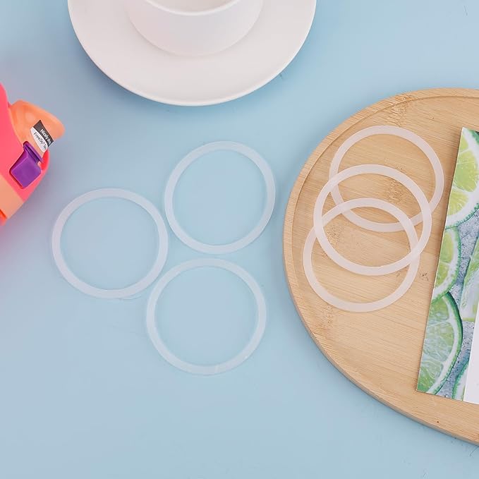 6 Pack Water Bottle Gasket Replacement for Owala FreeSip, Silicone Lid Seal O Ring Sealing Gaskets Replacement Parts Accessories Compatible with Owala Stainless Steel Cup (Clear)