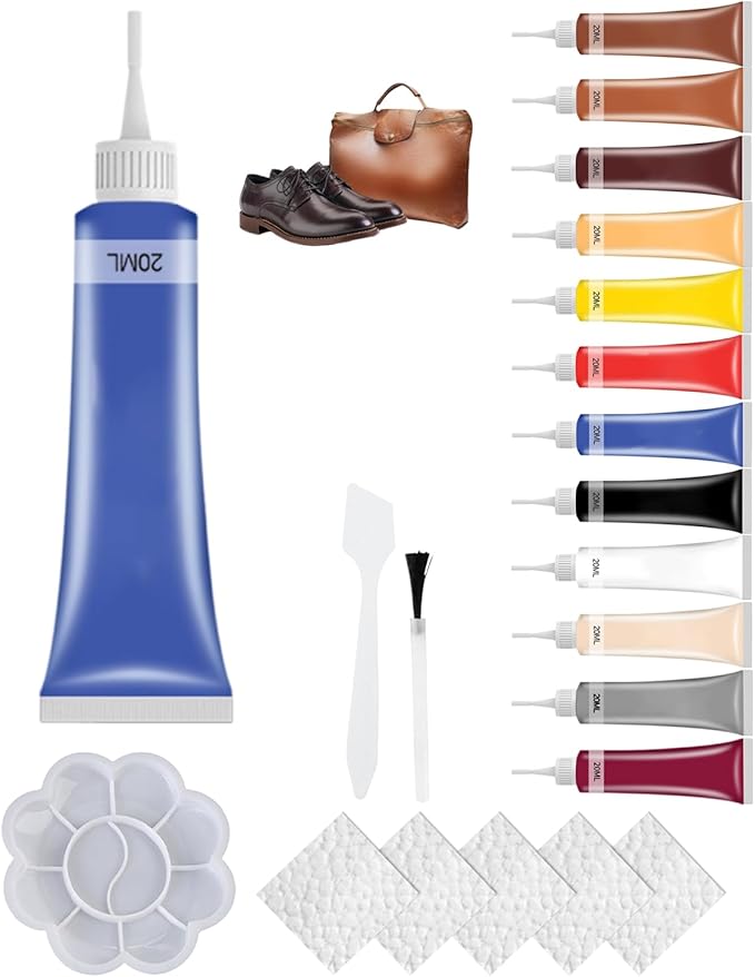 2026 Upgraded Advanced Leather Repair Gel, Multifunctional Leather Repair Kit for Car Seat Vinyl Repair Kit, Professional Leather Repair Coloured Cream Gel, Couch and Jacket Repair Kit (Blue*)