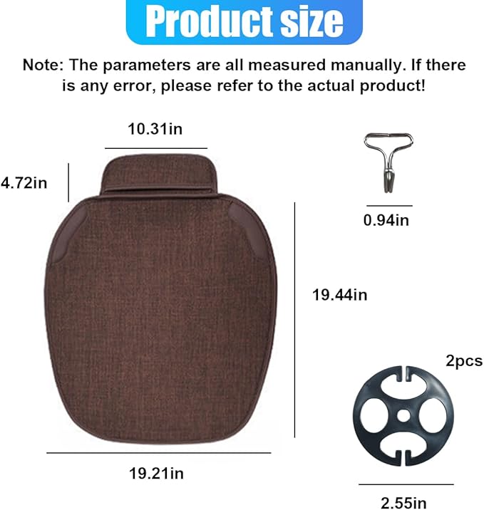 YoRise Car Seat Cover, Universal Cool Auto Front Seat Cushion Protector with Storage Pocket & Non Slip Bottom, Comfortable Breathable Vehicle Driver Seats Pad for SUVs, Trucks, Sedans (Coffee)