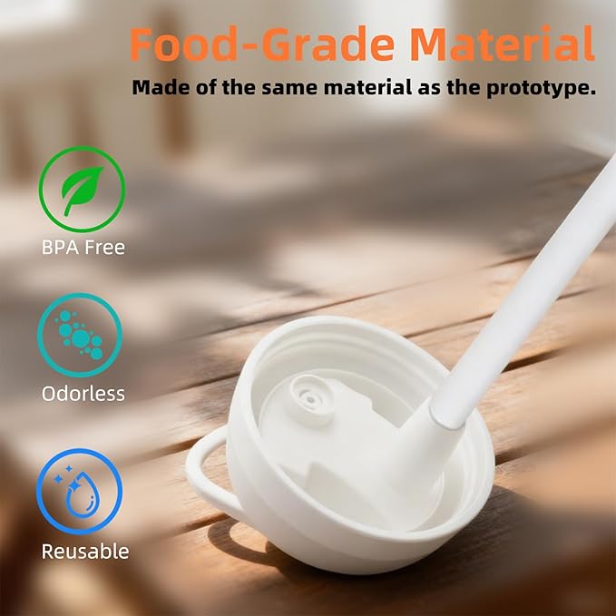 Straw Replacement for Owala Water Bottle 24 oz 32 oz, Reusable Plastic Straws with 1 Cleaner Brush, BPA-free, Dishwasher Safe, Straw Accessories Compatible with Owala Water Bottle