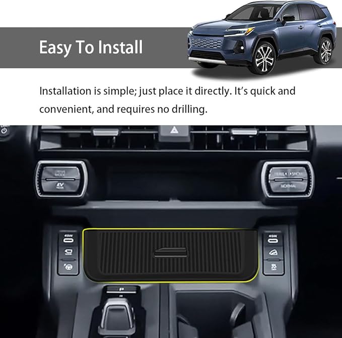 Center Console Organizer for RAV4 2026 Silicone Water Resistant Anti-Slip Under Console Storage Drawer Hidden Storage Small Valuables RAV4 Accessories (Center Console Drawer)