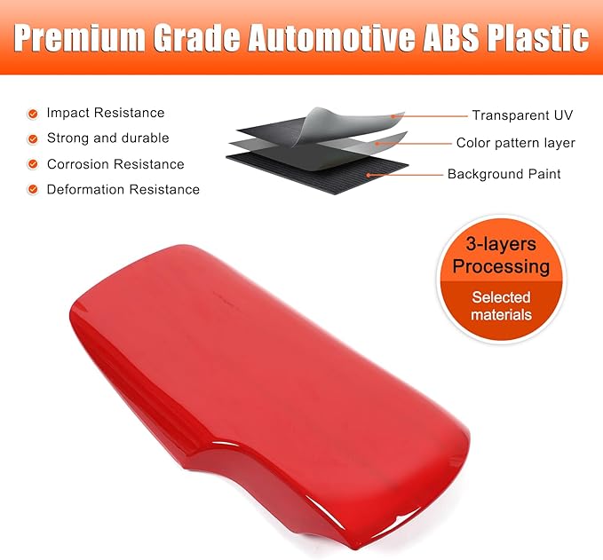 Center Console Cover Compatible with Corvette C6 2005-2013 Accessories Car Armrest Cover Waterproof Cushion Car Armrest Storage Box Cover Car Arm Pads Caps Protector Pad (Sport Red)