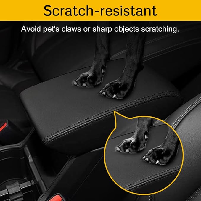 A ABIGAIL Center Console Armrest Cover Compatible with Subaru Forester 2019-2023 PU Leather Arm Rest Box Lid Middle Console Cover Seat Protector Armrest Cushion Pad (Black)
