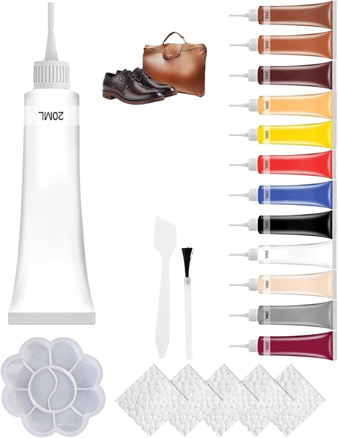 2026 Upgraded Advanced Leather Repair Gel, Multifunctional Leather Repair Kit for Car Seat Vinyl Repair Kit, Professional Leather Repair Coloured Cream Gel, Couch and Jacket Repair Kit (White*)