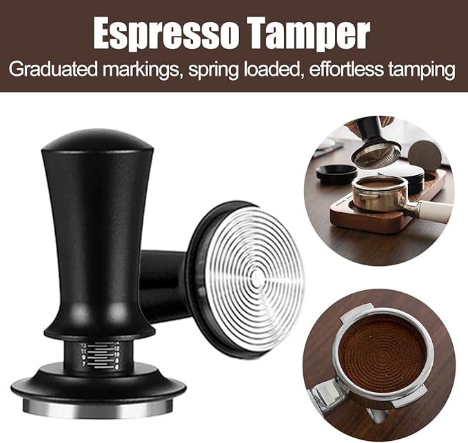 7 PCS Espresso Accessories Kit, Espresso Tamping Station, Coffee Tamper, Coffee Distributor, WDT Tool, Puck Screen, Dosing Funnel, Cleaning Brush, Barista Tools Set (51mm)