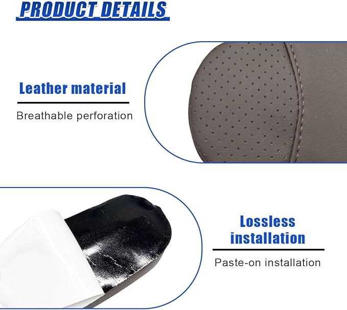 Car Knee Cushion, Leather Memory Foam Auto Center Console Arm Rest Pad, Soft Comfort Car Door Elbow Protective Cushion, Breathable Vehicle Interior Leg Support Pillow for Most Cars (Brown)
