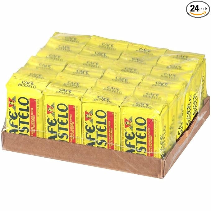 Café Bustelo Espresso Dark Roast Ground Coffee Brick, 10 Ounces (Pack of 24)