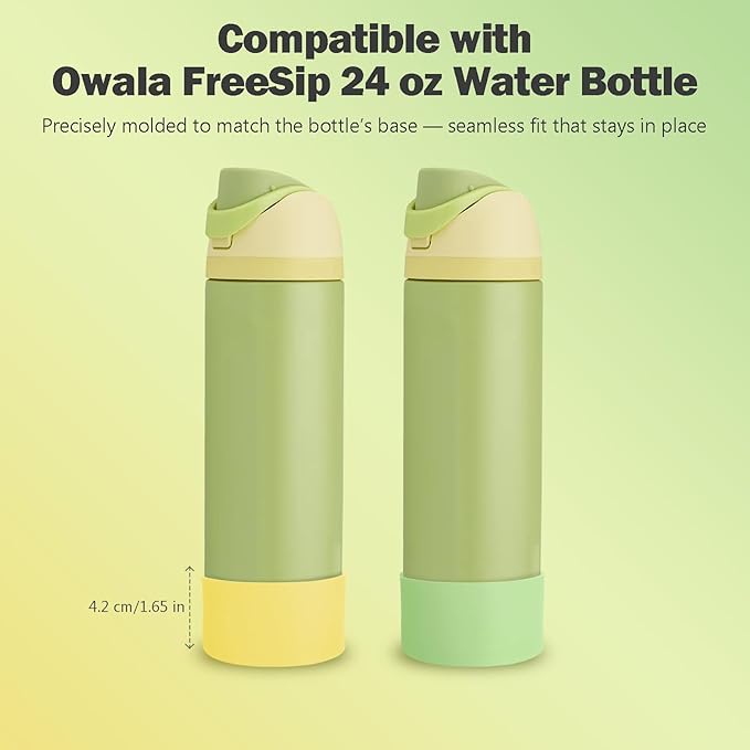 2PCS Silicone Boot for Owala 24oz FreeSip Water Bottle, Anti-Slip Scratch-Resistant Bottom Sleeve, Protective Sports Bottles Accessories, BPA-Free