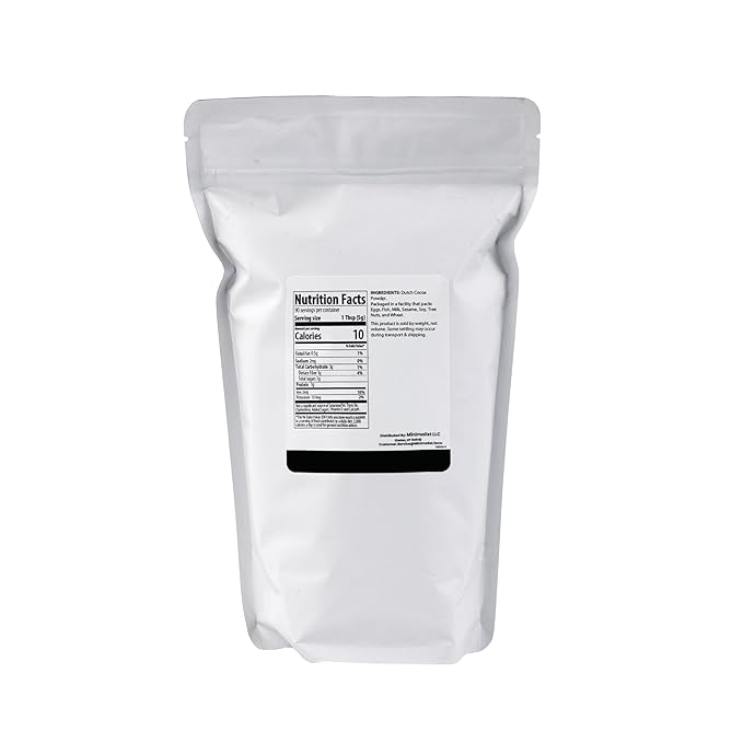Minimalist Cocoa Powder, Dutch Process for Baking and Beverages, Packaged for Convenience in a Resealable Bag (1 Pound)