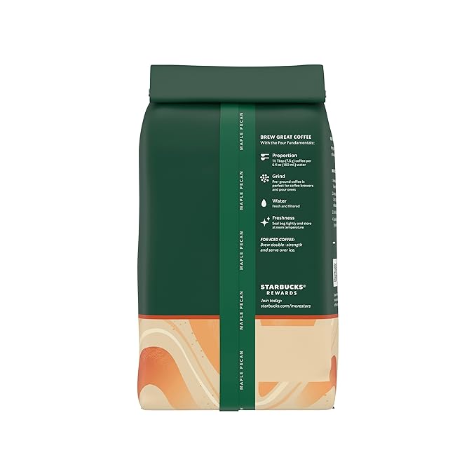 Starbucks Ground Coffee, Flavored Hot or Iced Coffee, Maple Pecan, 17 oz