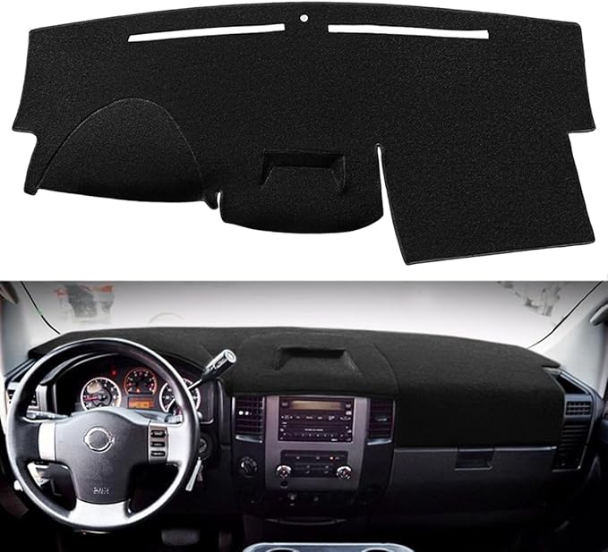 Yiz Dash Cover Mat Custom Fit for Nissan Armada 2004 2005 2006 2007/ Titan 2004-2012 no Navigation,Dashboard Cover Cap Pad Carpet(Black) Y59