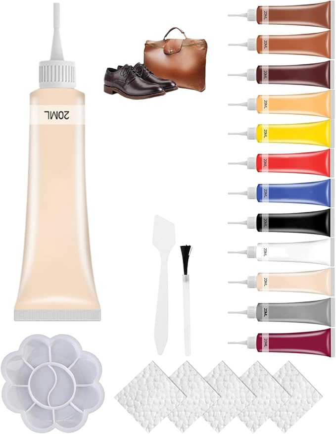 2026 Upgraded Advanced Leather Repair Gel, Multifunctional Leather Repair Kit for Car Seat Vinyl Repair Kit, Professional Leather Repair Coloured Cream Gel, Couch and Jacket Repair Kit (Beige*)