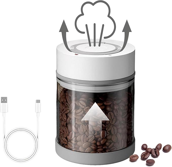 Electric Airtight Coffee Vacuum Canister, Vacuum Seal Jars for Coffee Bean Storage, Automatic Vacuum Seal Containers for Ground Coffee-Keeps Coffee Fresh with Electric Air Extraction Technology 950ml