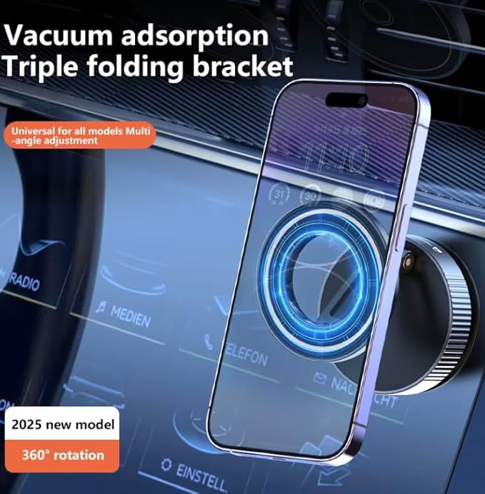 DashDok for Magsafe Car Mount Magnetic Phone Holder for Car Phone Holder Mount Dash Mounted Holders Cell Phone Holders for Your Car Accessories for Women Men for iPhone 17 16 15 14 (Upgraded Blk)