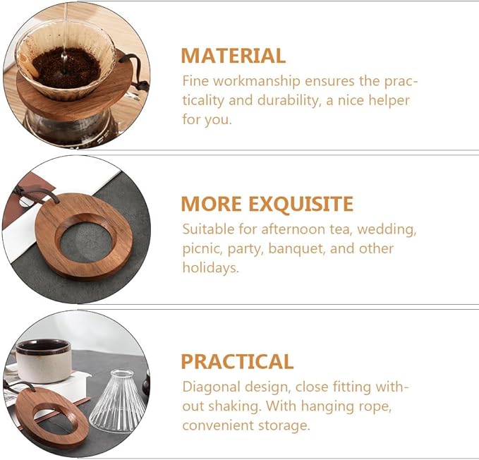 Coffee Dripper Rack Coffee Brewing Filter Cone Wooden Dripper Stand Filter Stand Tea Strainer Holder Funnel Holder for Lover Rack