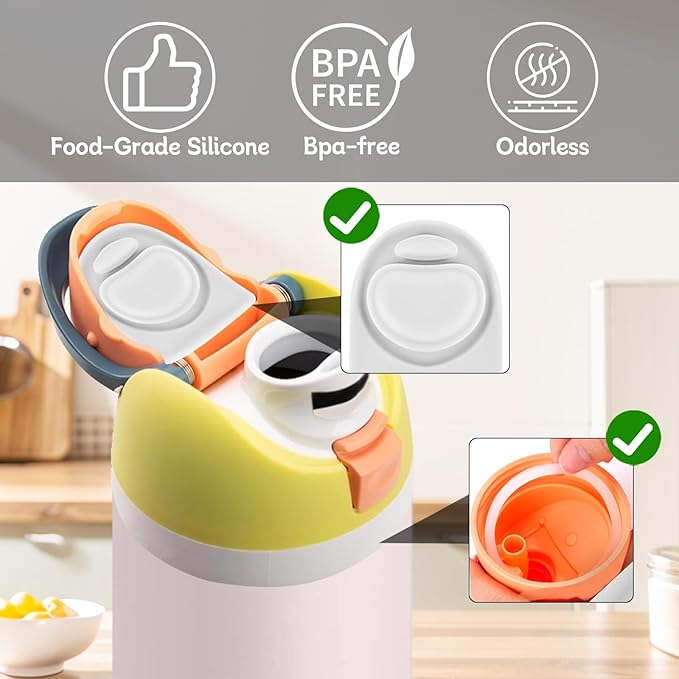 6 Sets Replacement Stopper and O Ring Gasket Compatible with Owala FreeSip 24oz 32oz,Water Bottle Lid Insert Cap Rubber Seal Parts for Owala 16/19/24/32/40oz Mouthpiece Accessories Z6S2