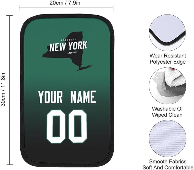 Custom Football Car Armrest Covers Universal Auto Center Console Pad Car handrail Box Cushion Personalized Add Name & Number Fans Gift Fit Suit for SUV Truck Sedan Van