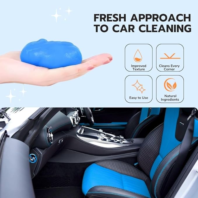 Ultimate Blue Car Cleaning Gel: Automotive Detailing Putty for Interior Care, Vent Cleaning, and Dust Removal Reusable Cleaning Slime for Car, Keyboard, and Camera, Car Travel Essentials