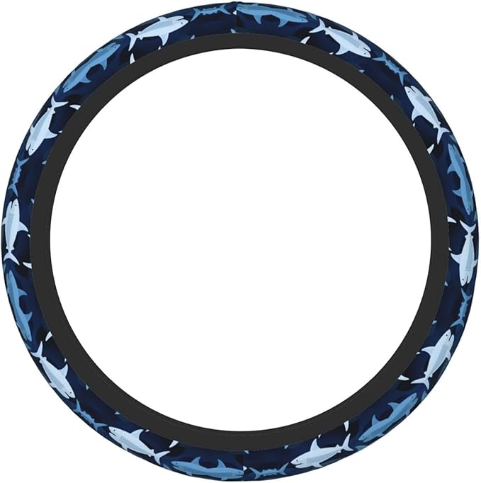 Neoprene Steering Wheel Cover Cute Shark Print Car Steering Wheel Cover Universal Fit for Most Cars