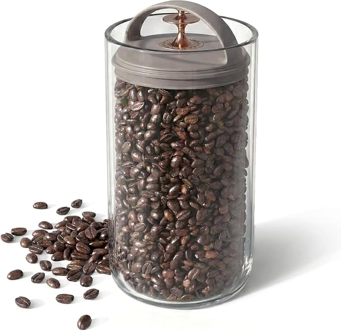 carrotez Vacuum Sealed Coffee Bean Container – 1.5 L (50.7 oz) Ecozen Airtight Food Storage Canister with Easy-Release Lever, Durable Space-Saving Design for Kitchen Countertop