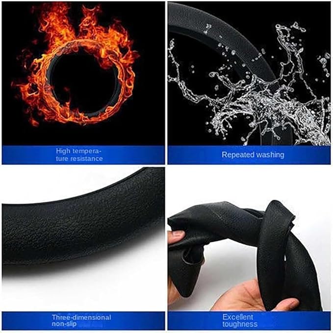 Cool Non-Slip Silicone Steering Wheel Protector, Car Steering Wheel Protective Cover, Non-Slip Car Steering Wheel Cover, Universal Fit Easy to Clean Steering Wheel Cover (deep Green),rzx123