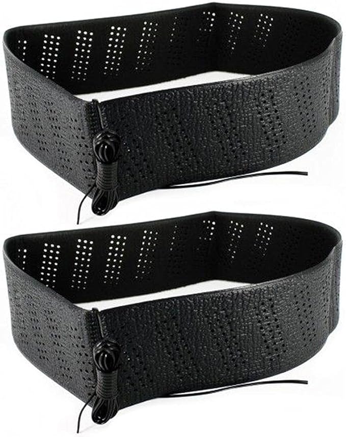 2 Black Lace-On Cover Grip Steering Wheel Stretch Vehicle Auto Classic Accessory, Variable