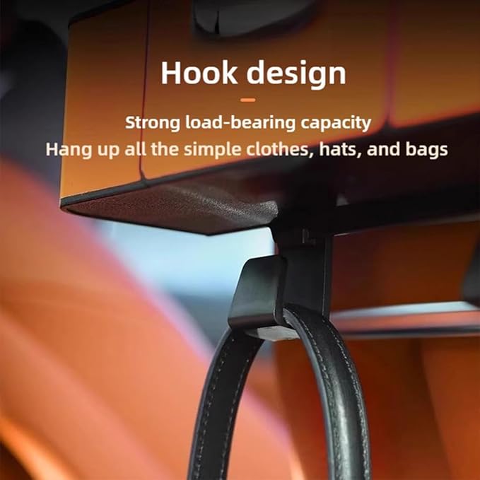 Car Organizer Back Seat, 2026 New 3 In 1 Car Backseat Organizer with Drink Cup Holder Tissue Box, Multifunctional Car Seat Back Storage Box for Hold Phone,Snacks, Drinks, Handbag (Orange)