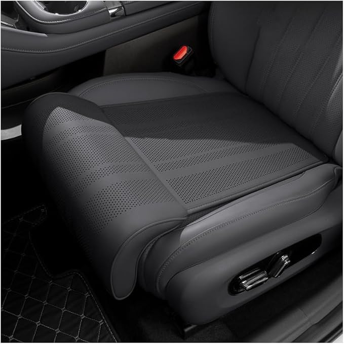 Car Seat Extender Cushion for Honda Pilot 2002-2020 2021 2022 2023 2024 2025 2026, Leather Leg Extender Cushion for Car Seats Office Chairs, Car Seat Extender Pad Leg Support,A Black