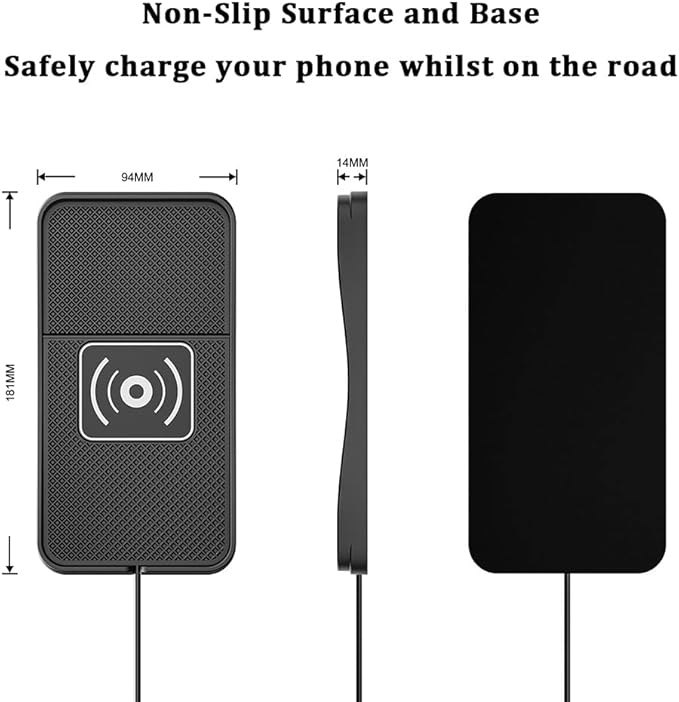 Car Wireless Charger Pad for Toyota Prius 2001-2026, Type-C/USB 20W Fast Wireless Car Charger Pad Non-Slip Cordless Charging Mat,A-30cm Cable Type-C Plug
