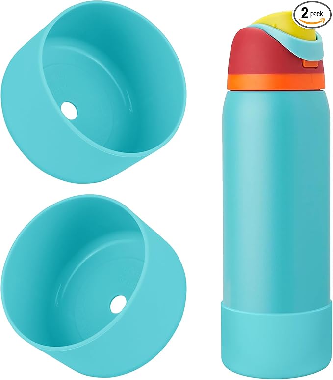 2PCS Silicone Water Bottle Boot, Compatible with Owala 24oz 32oz 40oz, Protective Anti-Scratch & Anti-Dent No Noise Sleeve Cover for FreeSip/Twist/Flip Water Bottles (Summer Sweetness, 32oz)