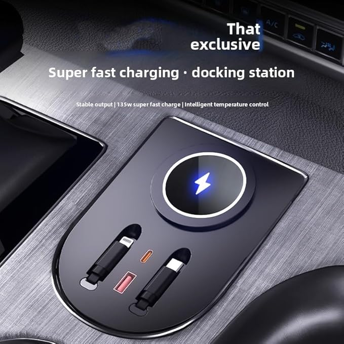 USB Hub Car Wireless Charger Mount for 2021 2022 2023 2024 2025 Toyota Sienna accessories, Mobile phone charger，45W Fast Charging Center Console Dash (Model B)