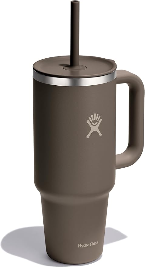 Hydro Flask Travel Tumbler with Handle, Lid and Straw - Insulated Stainless Steel in 40 OzSandpiper