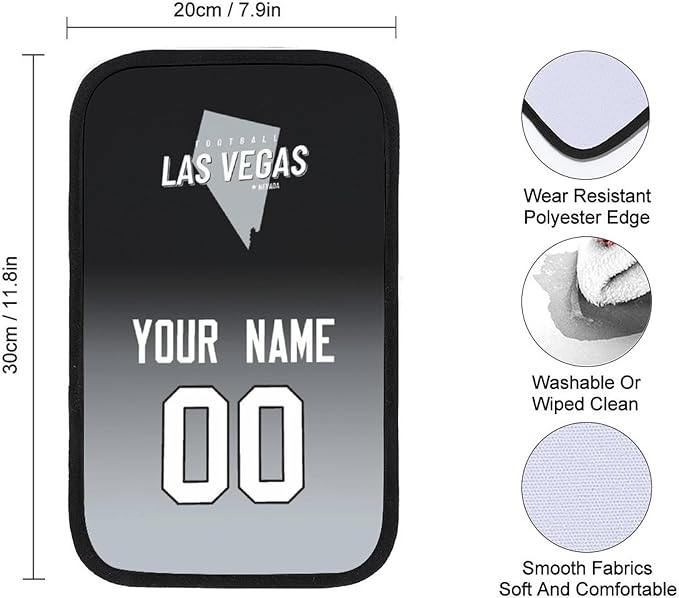 Custom Football Car Armrest Covers Universal Auto Center Console Pad Car handrail Box Cushion Personalized Add Name & Number Fans Gift Fit Suit for SUV Truck Sedan Van