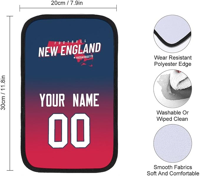 Custom Football Car Armrest Covers Universal Auto Center Console Pad Car handrail Box Cushion Personalized Add Name & Number Fans Gift Fit Suit for SUV Truck Sedan Van