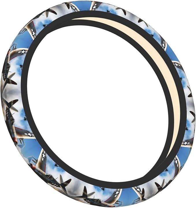 Neoprene Steering Wheel Cover Vintage Fighters Car Steering Wheel Cover Universal Fit for Most Cars
