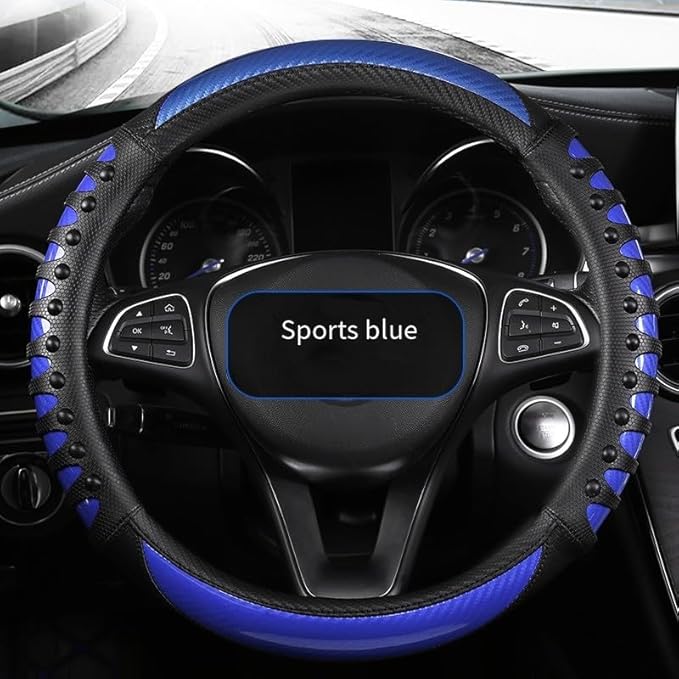 Steering Wheel Cover For Women And Men,Carbon Fiber Steering Wheel-Anti-Slip, Scratch-Resistant, Current Fit For 14–16 Inch Wheels Fit For Most Cars(38CM Brown)