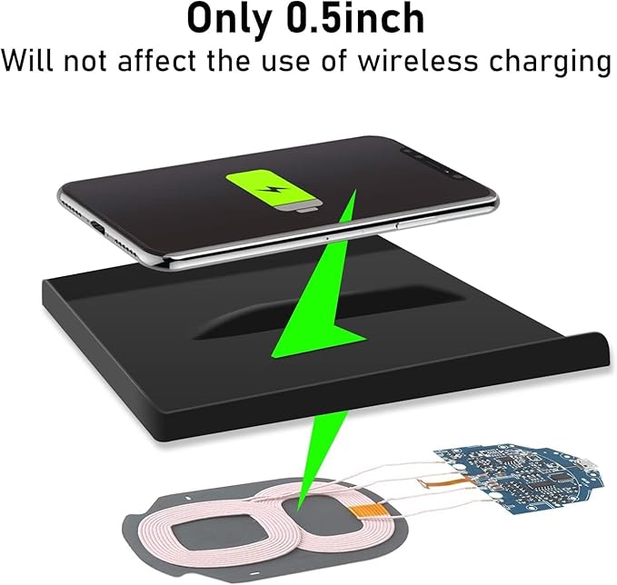 Yumzeco Compatible with 2021-2025 Tesla Model S Model X Wireless Charging Mat Silicone Mat,Center Console Charger Pad Fit for 2021 2022 2023 2024 2025 Tesla S X Accessories
