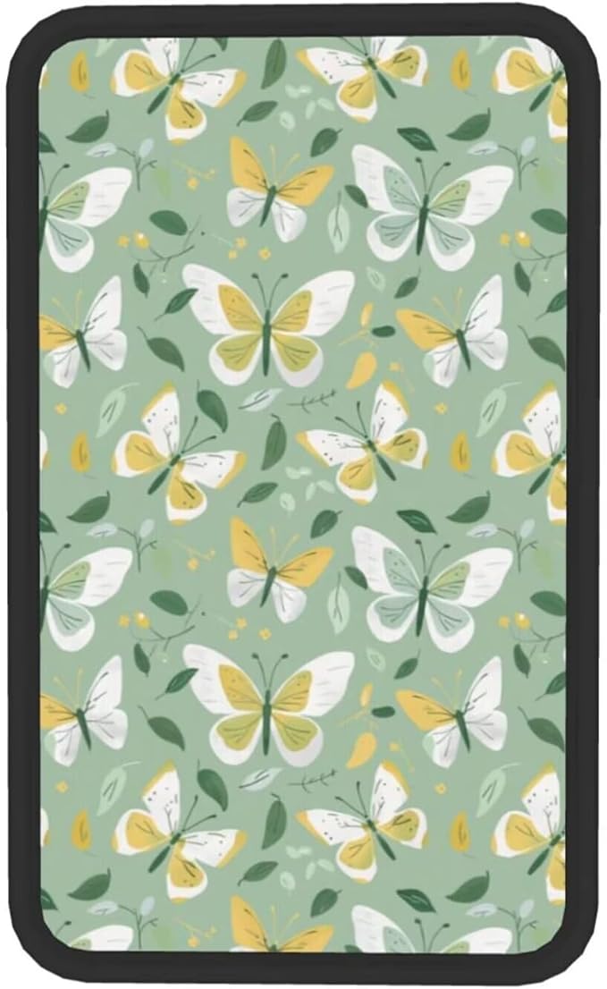 Butterflies Car Center Console Cover Sage Green Butterfly Armrest Cover Pad Cushion Cute Arm Rest Seat Box Protector Cars Decor Accessories