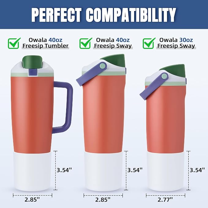 Silicone Higher Boot Compatible with Owala 30oz & 40oz FreeSip Sway Bottles & Tumblers, Large Protection Anti-slip Bottom Cover Sleeve for Freesip Sway Tumbler and Bottle