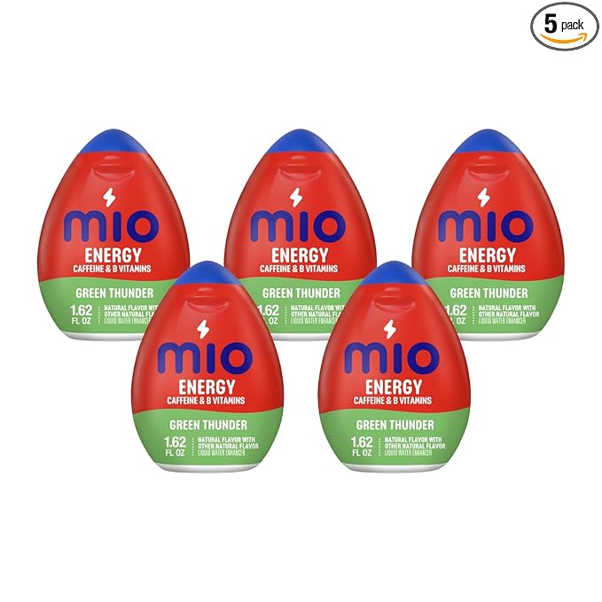 Mio Energy Liquid Water Enhancer, Green Thunder, 1.62 OZ, (Pack of 5)