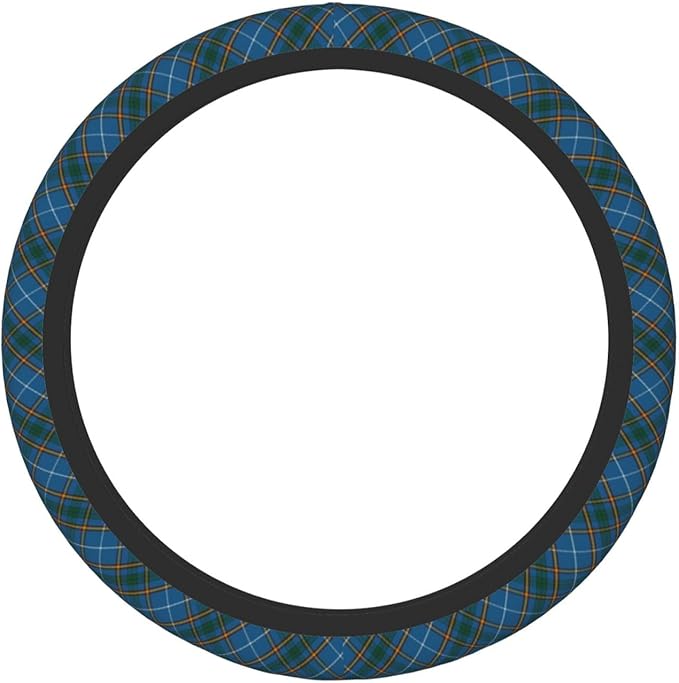 Thickened Elastic Steering Wheel Cover, Bain Clan Scottish Tartan Plaid Pattern Ultra, Soft, Breathable, Fit for Cars, SUVs, Trucks, Stylish Comfortable Grip