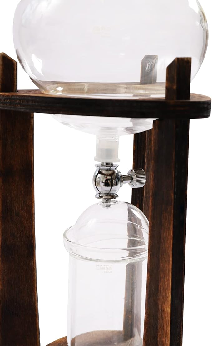 Iced Coffee Cold Brew Drip Tower 600ML/20.29OZ Capacity Sharing Pot Cold Brew Coffee Maker 6 to 8 Cups, Ice Coffees Machine for Home Coffees Shops Offices(Brown)