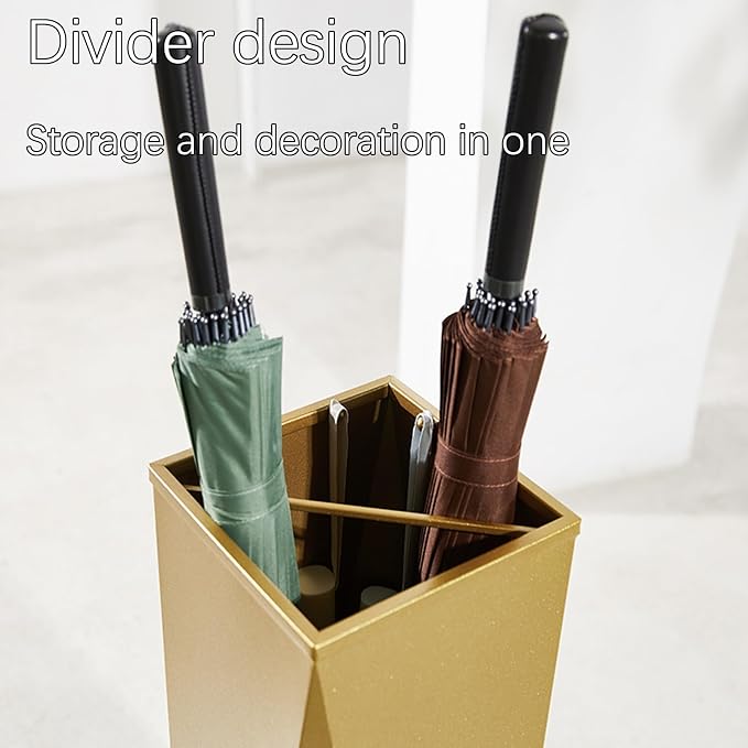 Modern Indoor Entryway Commercial Umbrella Holder，Tall Metal Large Capacity Umbrella Storage Stand ， for Hotel，Offices，Home，Commercial(Black)