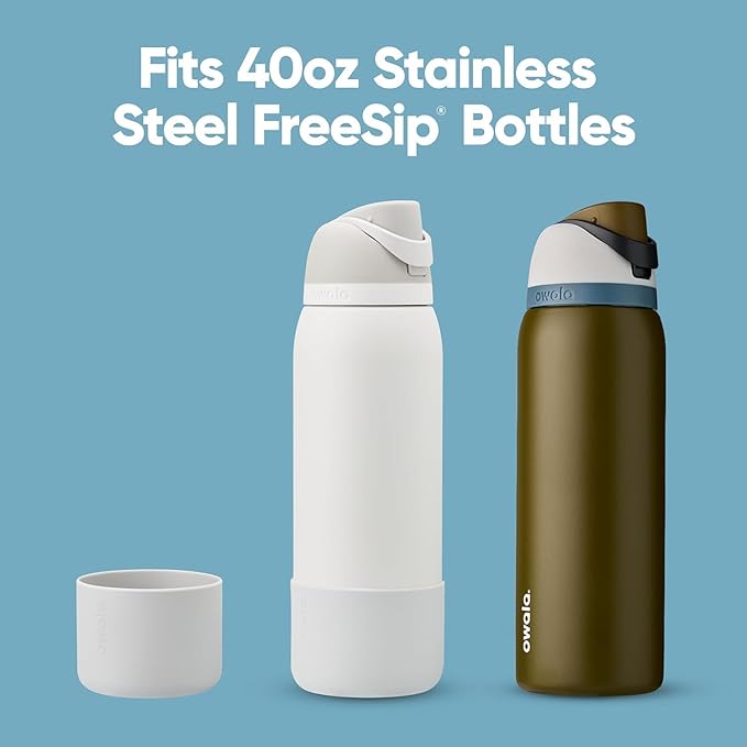Owala Silicone Boot Accessory for Stainless Steel Water Bottles, Anti-Slip Dent Protective Sleeve, Protects FreeSip, Grey, Made 40 Oz Water Bottle