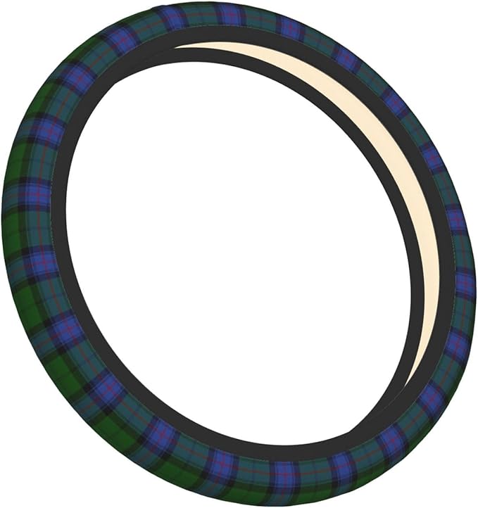 Thickened Elastic Steering Wheel Cover, Armstrong Clan Tartan Scottish Plaid Pattern Ultra, Soft, Breathable, Fit for Cars, SUVs, Trucks, Stylish Comfortable Grip