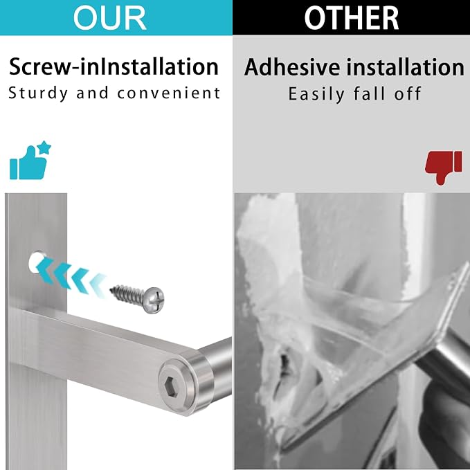 24 inch Towel Racks for Bathroom, VOTZAAQ Towel Shelf with Double Towel Bar, Stainless Steel Towel Storage for Lavatory Wall Mounted, 3-Tier Towel Hanger Towel Holder, Brushed Nickel