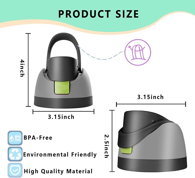 Replacement Lid for Owala Freesip,Compatible with Owala Freesip Water Bottle 16oz 24oz 32oz 40oz,Premium Replacement Accessories for Owala Cap,LeakProof,BPA-Free(Foggy Tide)
