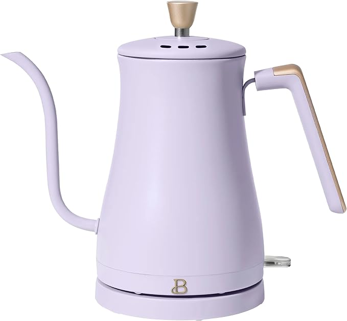 1-Liter Electric Gooseneck Kettle, 1200W Fast Heating Pour Over Coffee and Tea Kettle with Precise Spout (Lavender)