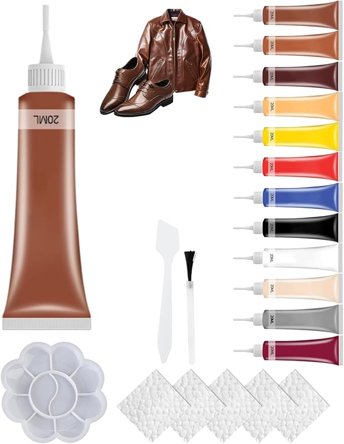 2026 New Advanced Leather Repair Gel, Upgrade Leather Repair Kit for Car Seat Vinyl Repair Kit, Professional Leather Repair Coloured Cream Gel, Multifunctional Couch and Jacket Repair Kit (Coffee)